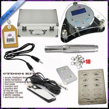 Máquina de maquiagem permanente Sobrancelha Tattoo Kit Supply Needle LCD ajustável Digital